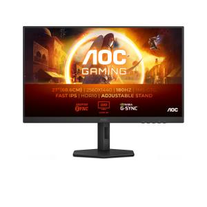 Q27G4XF AOC Gaming Q27G4X- 27 Inch QHD Monitor 180Hz IPS 1ms GtG FreeSync Gsync compatible Speakers HDR4000 Game Modes Height Adjus t (1920 x 1080 H