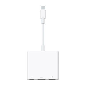 MUF82ZM/A APPLE Digital AV Multiport Adapter - Adapter - 24 pin USB-C male to USB, HDMI, USB-C (power only) female - 4K support