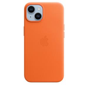 MPP83ZM/A APPLE - Back cover for mobile phone - MagSafe compatibility - leather - orange - for iPhone 14