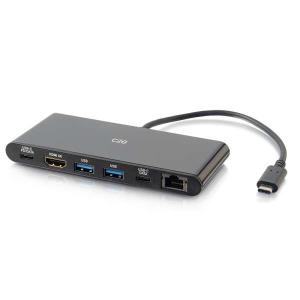 28845 C2G USB C DOCK WITH 4K HDMI, ETHERNET, USB & POWER DELIVERY UP TO 60W
