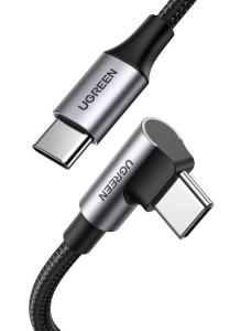 EU Product - USB-C to Angled USB-C Cable, PD, 100W, 5A, 1m thumbnail