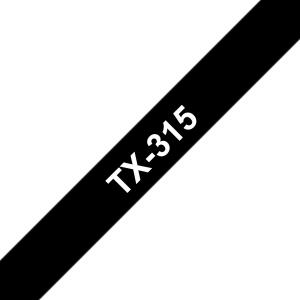 TX315 White on Black 6mm x 15m Gloss Tape thumbnail