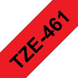 TZE461 Black on Red 8M x 36mm Gloss Tape thumbnail