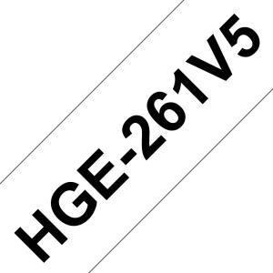 HGE261V5 BROTHER Black On White High Grade Laminated Tape Multipack 36mm x 8m (Pack 5) - HGE261V5