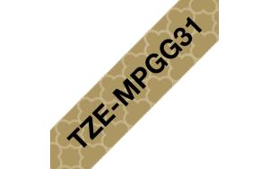 TZEMPGG31 BROTHER PTOUCH RIBBON 12MM X 4M BLACK ON GOLD