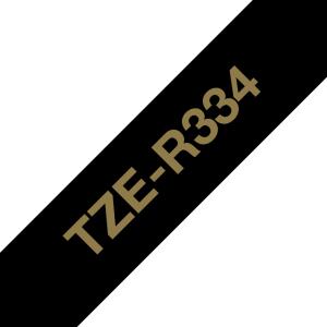 TZER334 BROTHER Textilband Brother 12mmx4m schwarz/gold TZER334