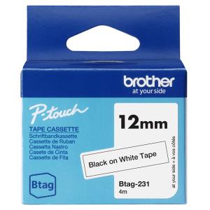BTAG-231 LABEL-MAKINGTAPE BLACK ON WHITE 12MM 4M thumbnail