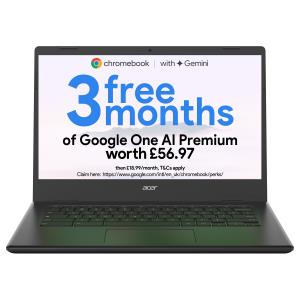 ChromeBook 314 (CBOA314-1H) - Intel Celeron N N4500 4GB RAM 64GB SSD 14 ChromeOS Laptop - Black - NX.J37EK.001 thumbnail