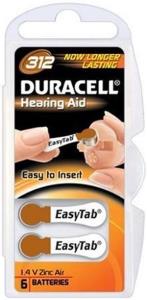 DA312 DURACELL 1.4V Hearing Aid Cell (6 Pack)