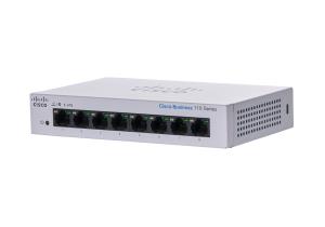 CBS110-8T-D-UK CISCO Business 110 Series 110-8T-D - Switch - unmanaged - 8 x 10/100/1000 - desktop, rack-mountable, wall-mountable - DC power