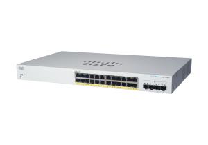 CBS220-24P-4G-UK CISCO Business 220 Series CBS220-24P-4G - Switch - smart - 24 x 10/100/1000 (PoE+) + 4 x Gigabit SFP (uplink) - rack-mountable - PoE+ (195 W)