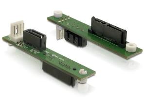 61667 DELOCK Adapter SATA Slimline > SATA - SATA 7-pin - SATA 7-pin + Molex (4-pin)