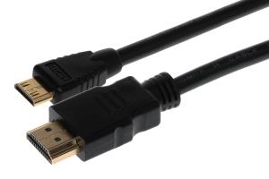 SO031 MAPLIN HDMI to Mini HDMI 4K Ultra HD Cable with Gold Connectors - Black, 3m