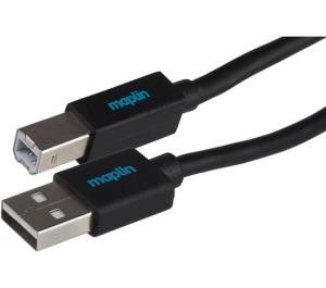 MAPCUS32 MAPLIN USB-A to USB-B Cable - Black - 5m