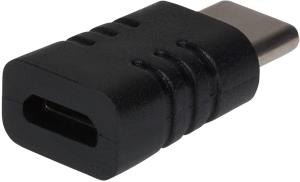 N40EF MAPLIN USB-C to Micro USB-B Female Adapter - Black