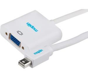 A27XB MAPLIN Mini DisplayPort to VGA Female Adapter - White, 23cm