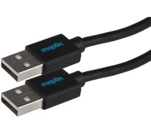 MAPCUS27 MAPLIN USB-A Male 2.0 to USB-A Male 2.0 Cable - Black - 1.5m