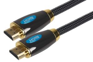 A18NU MAPLIN Pro HDMI to HDMI 4K Ultra HD Braided Cable with Gold Connectors - Black, 3m