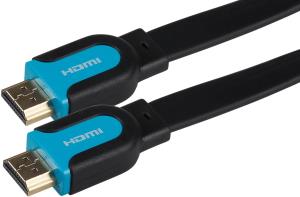 MAVHDA01-030 MAPLIN Flat HDMI to HDMI 4K Ultra HD Cable with Gold Connectors - Black, 3m