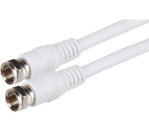 MAVFF001-050 MAPLIN F Type Male to F Type Male TV Satellite Aerial Coaxial Cable - White, 5m