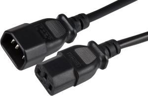 MK24B MAPLIN Power Lead IEC C14 Male Plug to C13 Female Extension Lead 2m - Black