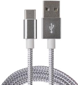 USB-C to USB-A 60W Braided Cable - Grey - 0.5m thumbnail