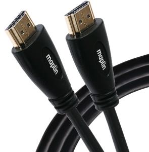 505PAM MAPLIN Thin HDMI to HDMI 4K Ultra HD Cable with Ethernet & Gold Connectors - Black, 3m