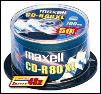 624027 MAXELL CD-R 80 52x X 10 PACK SPINDLE