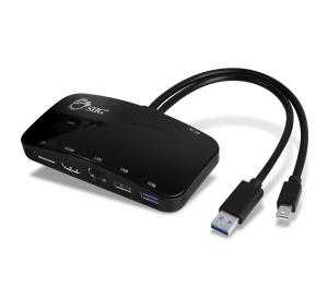 JU-H30412-S1 SIIG AC JU-H30412-S1 Mini-DP Video Dock with USB 3.0 LAN Hub Black RTL