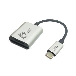 JU-MR0F12-S1 SIIG AC JU-MR0F12-S1 USB-C 2-in-1 Card Reader For SD & Micro SD Silver Retail