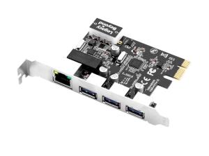 LB-US0614-S1 SIIG AC LB-US0614-S1 USB3.0 3-Port Hub with LAN PCIe Host Card Brown Box
