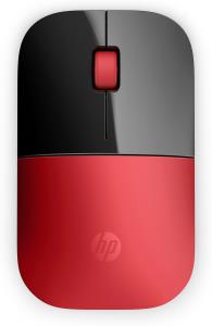 V0L82AA HP Z3700 Red Wireless Mouse - Ambidextrous - Optical - RF Wireless - 1200 DPI - Black - Red