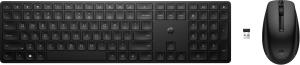 4R009AA#ABB HP 655 Wireless Keyboard and Mouse Combo - Full-size (100%) - RF Wireless - Membrane - Black - Mouse included