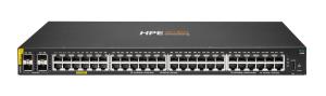 HPE Aruba 6100 48G Class4 PoE 4SFP+ 370W Switch - Switch - Managed - 48 x 10/100/1000 (PoE+) + 4 x 1 Gigabit / 10 Gigabit SFP+ - side to side airflow - rack-mountable - PoE+ (370 W) thumbnail