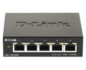 DGS-1100-05V2/B D-LINK DGS 1100-05V2 - Switch - smart - 5 x 10/100/1000 - desktop - AC 100/240 V
