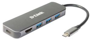 DUB-2333 D-LINK DUB-2333 - Kabelgebunden - USB Typ-C - 60 W - Grau - 5 Gbit/s - 4K Ultra HD
