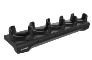 Five-slot cradle for TC5X devices. Includes shims. Power supply (PWR-BGA12V108W0WW), DC cable (CBL-DC-381A1-01), and country-specific AC cable are sold separately. thumbnail