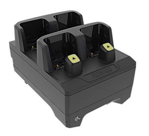 RS6100  4-Slot Ring Scanner Charger, Allows Charging of 4 RS6100 ring scanners. Requires PWR-BGA12V50W0WW, DC cable CBL-DC-388A1-01 and 3-wire grounded country specific AC line cord, sold separately. RESTRICTED ITEM CLASS 4, REQUIRED CORRESPONDING CE thumbnail