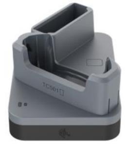 Charge-Only ShareCradle for one TC501 device WITHOUT a protective boot and one spare battery. Sold Separately: USB-C Cable (CBL-EC5X-USBC3A-01), Country-specific 45W power supply adapter. RESTRICTED ITEM CLASS 4, REQUIRED CORRESPONDING CERTIFICATION. thumbnail