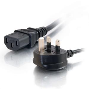 88516 C2G 5m Power Cable Black BS 1363 C13 coupler