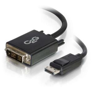 84329 C2G 2m DisplayPort Male to Single Link DVI-D Male Adapter Cable - BlackConnect the DisplayPort output of a computer to the DVI input of a computer monitor