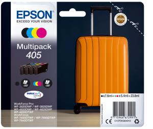C13T05G64010 EPSON 405 Multipack (Original) - Black, Cyan, Magenta, Yellow DURABrite Ultra Ink Cartridges for Workforce WF-7310, 7830, 7835, 7840, Pro WF-3820, 3825, 4820, 4825, 4830 - 4-Pack