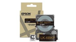 C53S672096 EPSON LabelWorks LK-6BKP - Metallic - gold auf schwarz - Rolle (2,4 cm x 9 m)