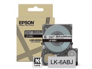 C53S672088 EPSON LabelWorks LK-6ABJ - Matt - Schwarz auf Mattgrau - Rolle (2,4 cm x 8 m)