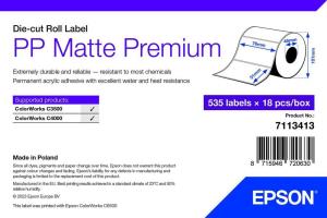 EU Product - Labels, Epson, Synthetic, PP Matte Label Premium, W: 76 mm, H: 51 mm, D: 95 mm, C: 40 mm thumbnail