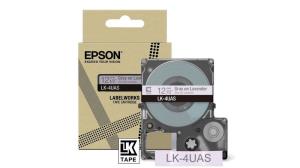 C53S672107 EPSON LabelWorks LK-4UAS - Grau auf Lavendel - Rolle (1,2 cm x 8 m)
