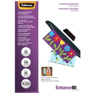 53023 A3 80Mic Adhesive Backed Pouch 100pk thumbnail