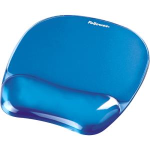 9114120 FELLOWES 91141 Crystal Gel Mousepad Wrist Support Blue