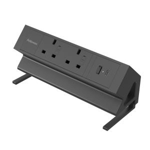 (NEW) FELLOWES  POWER DESK 2 TYPE G - BLACK 100136987 thumbnail