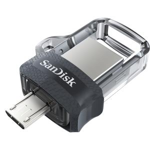 SDDD3-016G-G46 WESTERN DIGITAL Ultra Dual m3.0 - 16 GB - USB Type-A / Micro-USB - 3.2 Gen 1 (3.1 Gen 1) - Slide - 5.2 g - Black - Silver - Transparent